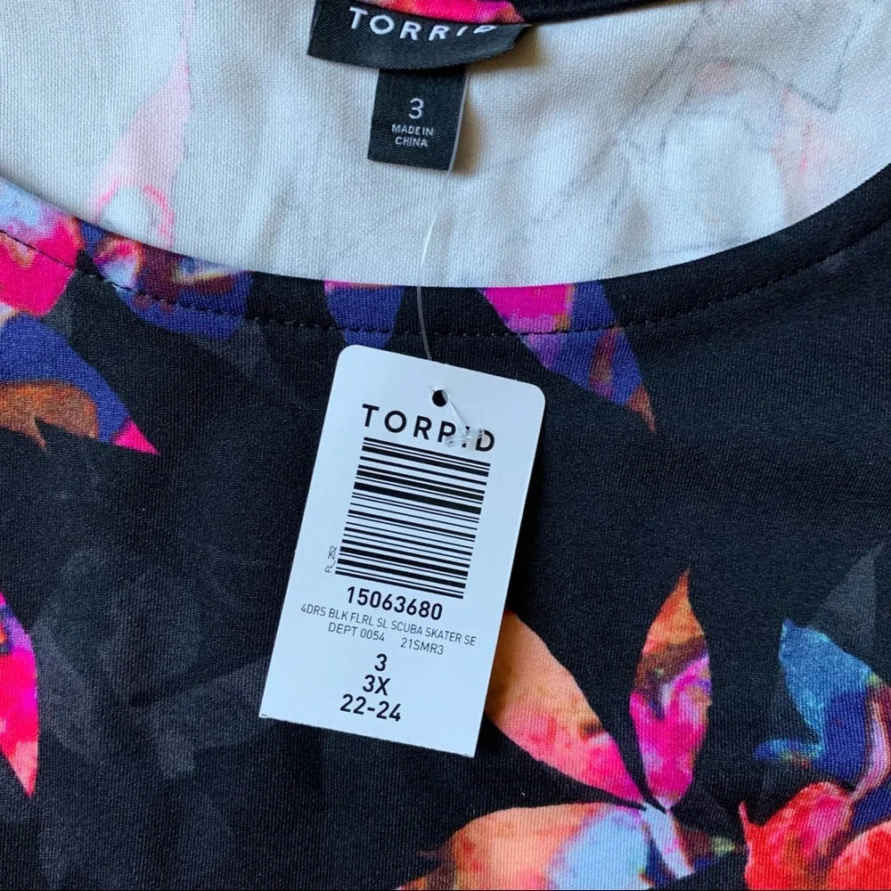 Torrid black floral scuba skater set - Picture 11 of 13